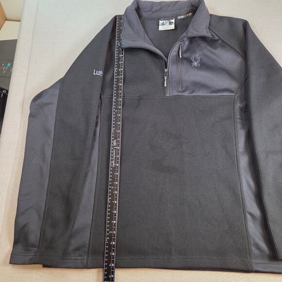Spyder Men’s XXL Quarter Zip Pullover Black Gray Fleece 229517 Luther Logo - Picture 6 of 16